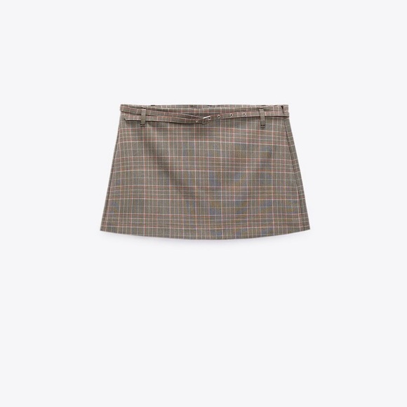 NWT ZARA PLAID SKORT
